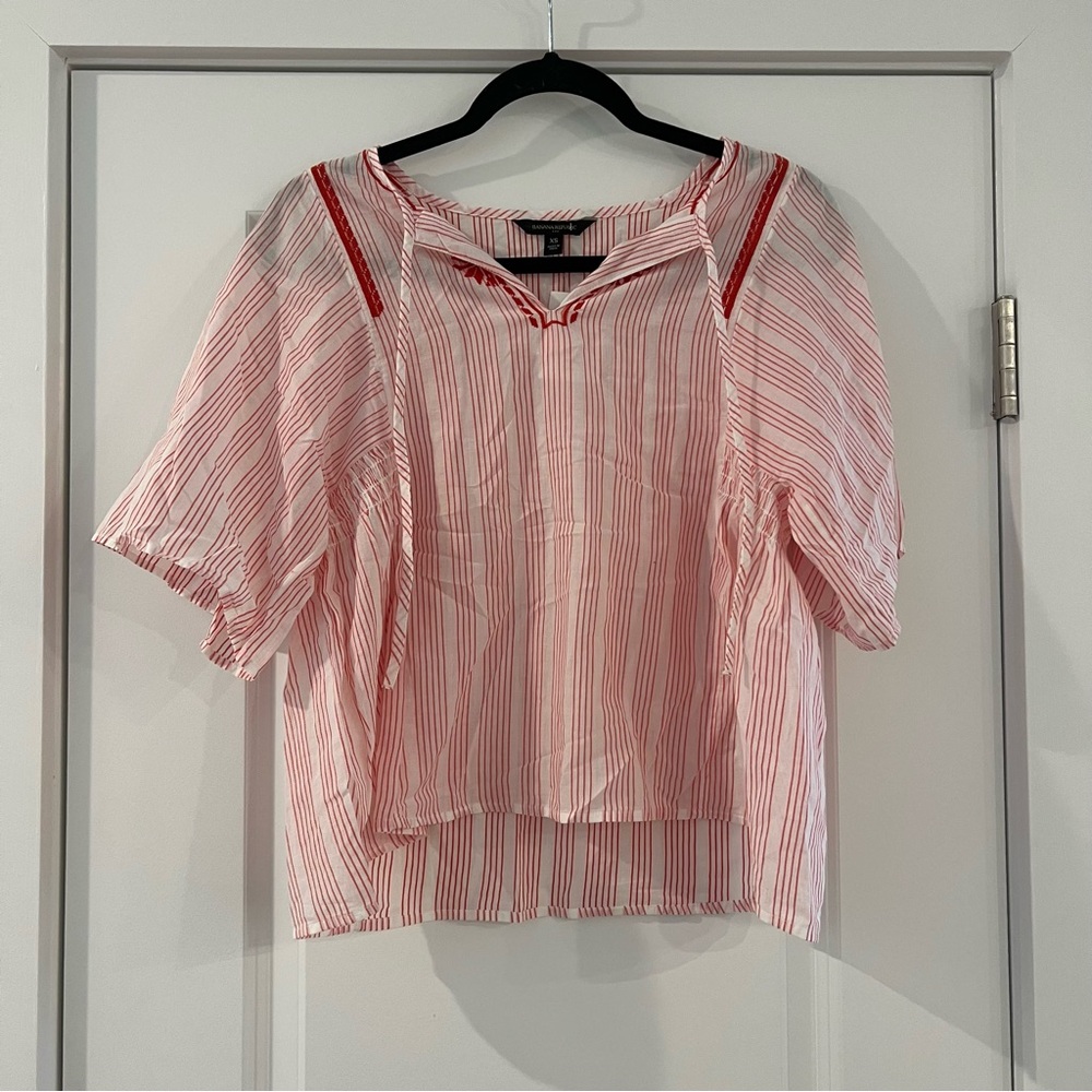 Red and White Stripe Banana Republic Shirt